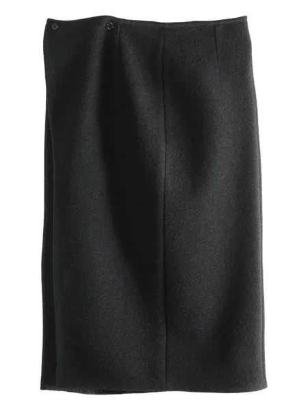 Spódnica midi Rier wełniana do kolan czarna