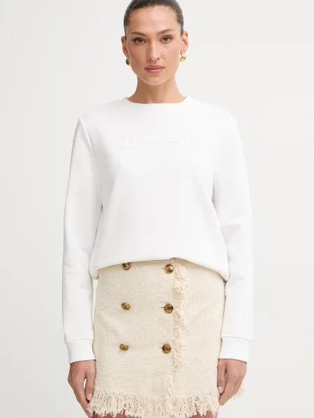 Elisabetta Franchi bluza z bawełną beżowa
