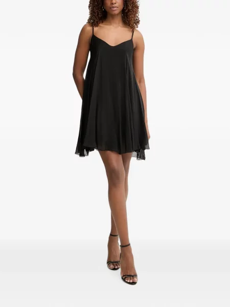 Rochie mini Haveone cu decolteu în V cu bretele negru