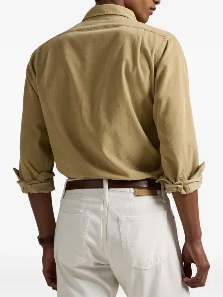 Cămașă Polo Ralph Lauren din satin cu dungi cu guler nasturi albastru