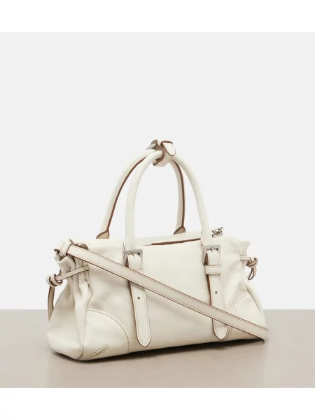 Top Prada din piele alb