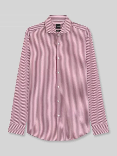 Koszula biznesowa o kroju slim fit z mieszanki bawełny model HANK-SP' Boss czerwona