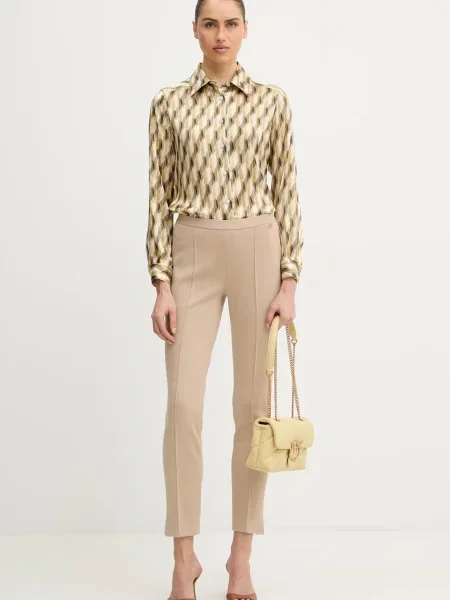 Luisa Spagnoli spodnie wełniane Minuccio beżowe