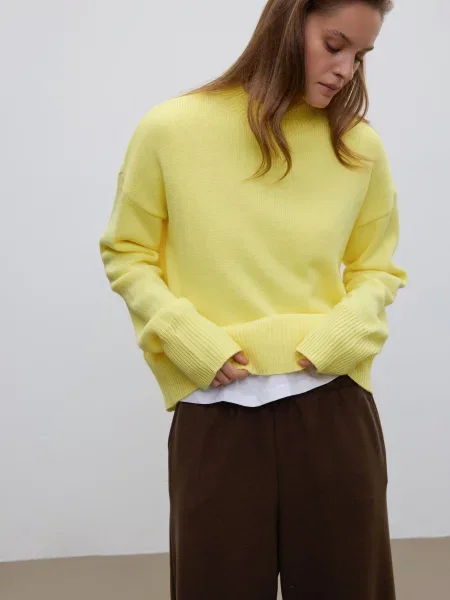 Джемпер Estro вовна/мохер жовтий