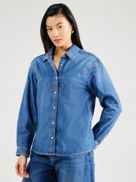 ONLY Bluză ONLSEVIGNY denim albastru