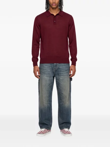 Lung tricou polo Kangra roșu