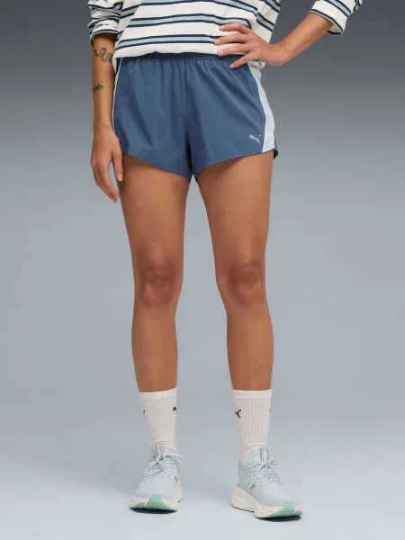 Короткие спортивные шорты Puma для бега синие