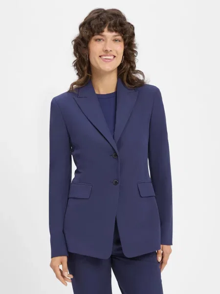 Żakiet o kroju slim fit z kołnierzem z połami model ‘Asmalla’ niebieska