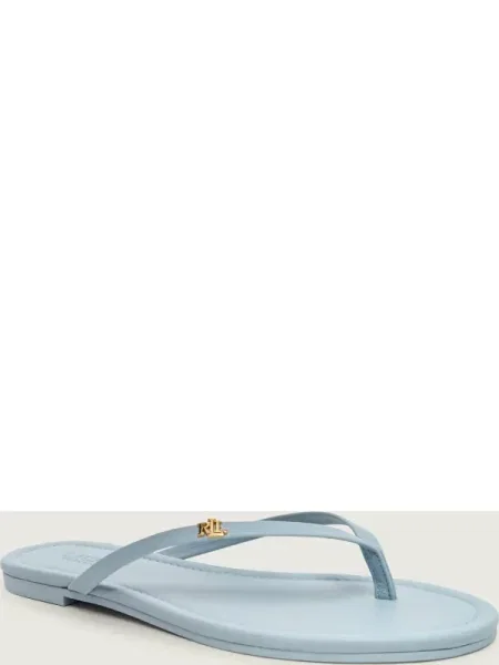 Șlapi Lauren Ralph Lauren din piele albastru