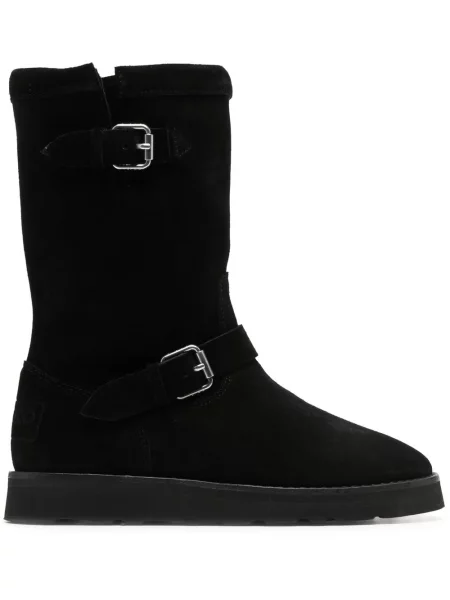 Botine Kenzo din piele de căprioară cu cataramă negru