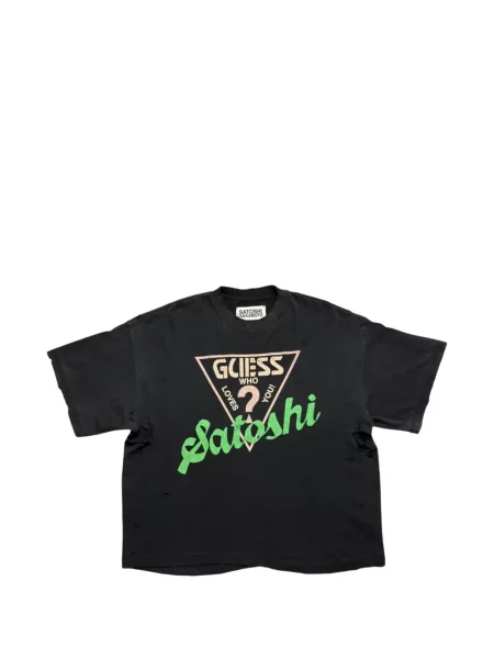 Tricou Satoshi Nakamoto zdrențuiți negru