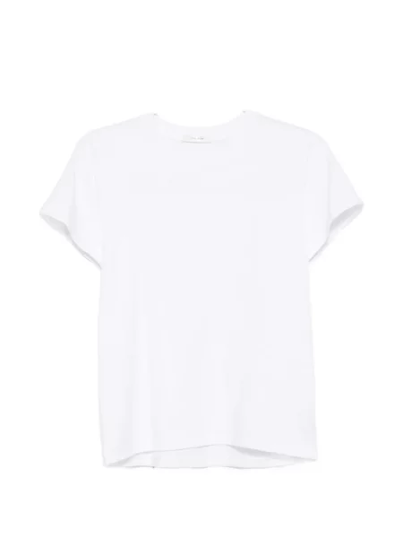 Scurt tricou The Row cu decolteu rotund alb