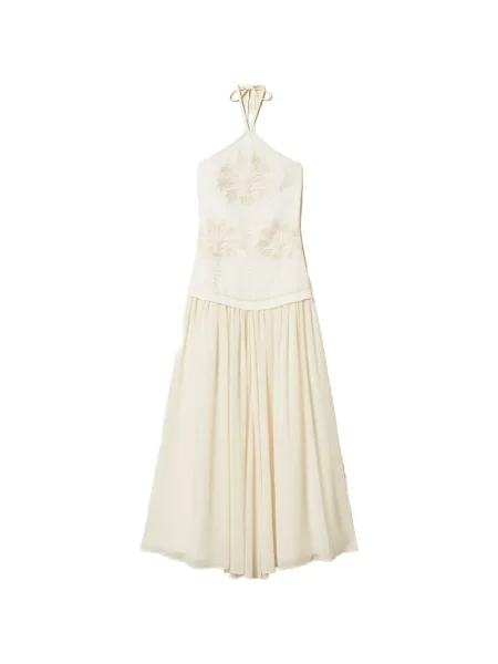 Rochie Twinset cu broderie cu gât halter