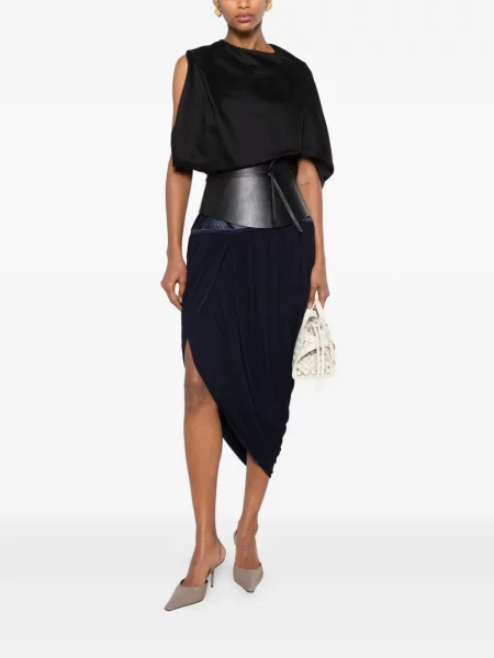 Fustă Ferragamo asimetrică drapată albastru