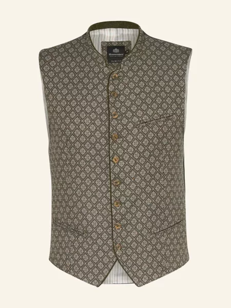 Hammerschmid Krojová Vesta Roman Slim Fit zelená