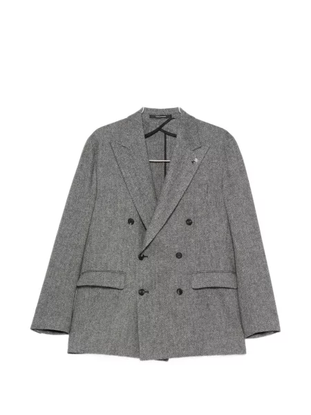 Sacou Tagliatore cu model herringbone cu două rânduri de nasturi negru
