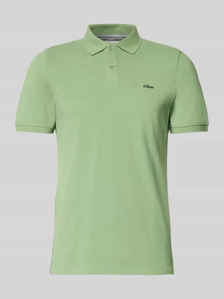 Koszulka polo Regular Fit z czystej bawełny S.oliver Red Label zielona