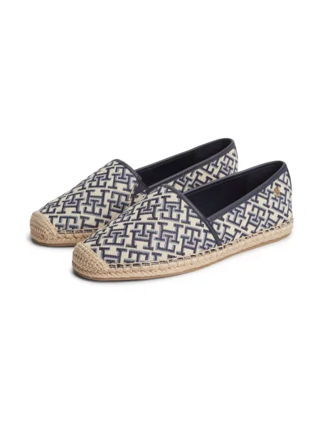 TOMMY HILFIGER Espadrilky béžová / námornícka modrá / opálová hnedá