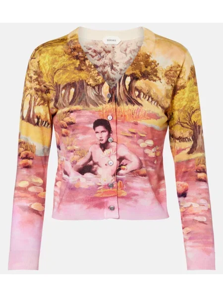 Cardigan Versace de mătase cu imagine