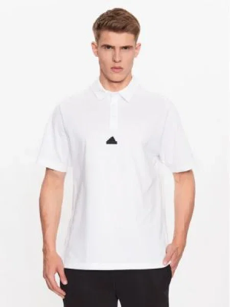 Tricou polo Adidas alb