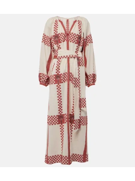 Sukienka midi Johanna Ortiz z nadrukiem do kolan garniturowa czerwona