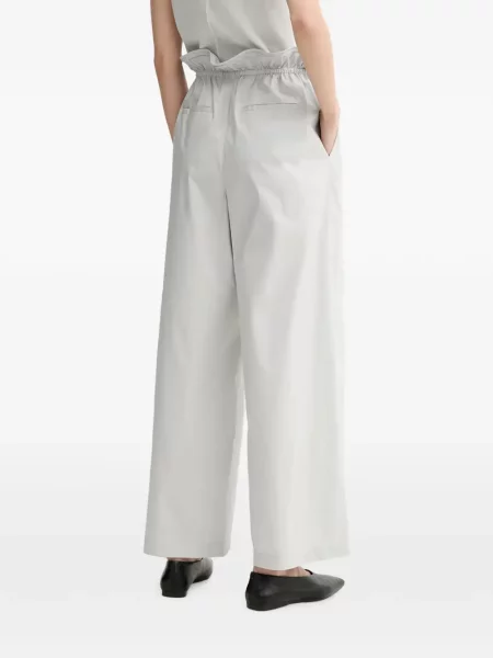 Pantaloni Isabelle Blanche cu volane cu cordon gri