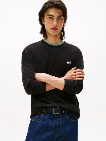 Tommy Jeans Tričko sivá / tmavosivá / čierna biela