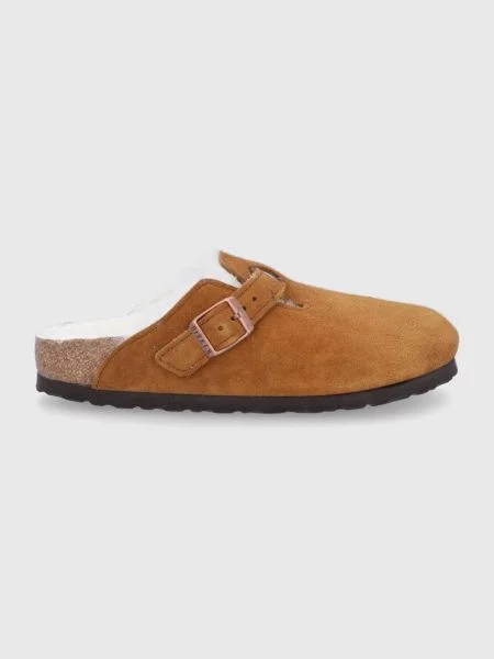 Birkenstock Papuci din piele întoarsă maro