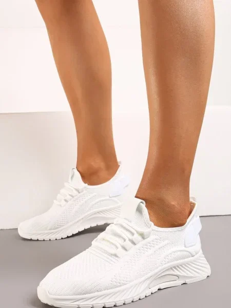 Pantofi Sport Albi cu Platformă și Șiret Adelmarie alb