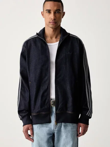 Adidas Originals jachetă pentru bărbați din denim Firebird Adicolor Raw Denim