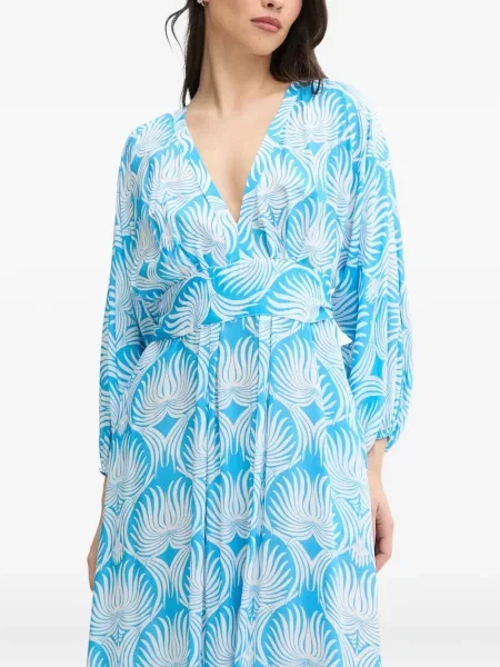 Rochie maxi Melissa Odabash cu imagine plisată de costum albastru