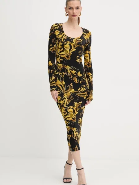 Versace Jeans Couture sukienka midi dopasowana czarny