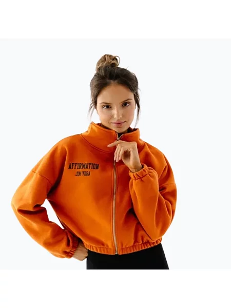 Дамски поларен суитшърт JoyInMe Zip Flow Sweatshirt pumpkin spice оранжево