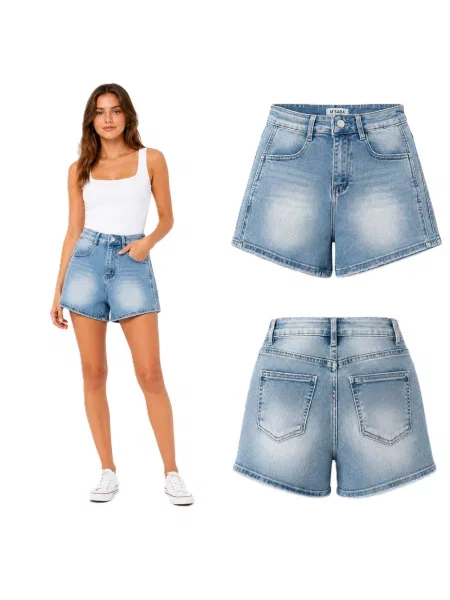 Pantaloni scurți din denim M.sara albastru