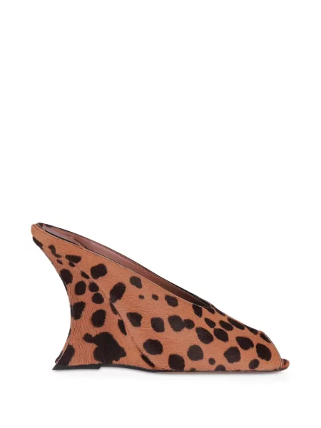 Papuci tip mules Paris Texas cu imagine cu model leopard maro