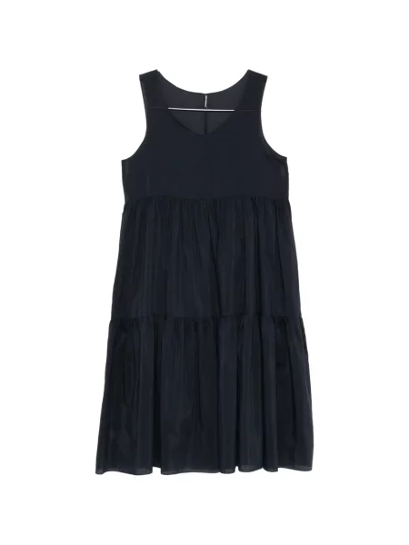 Warstwowa sukienka midi Susanne Bommer z dekoltem w serek garniturowa niebieska