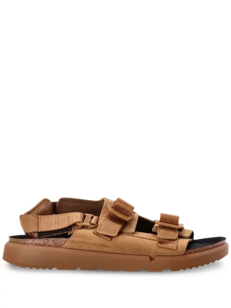 Sandale Birkenstock cu bretele cu autograf maro