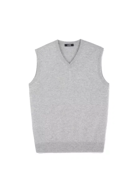 Vestă Gobi Cashmere din cașmir cu decolteu în V gri