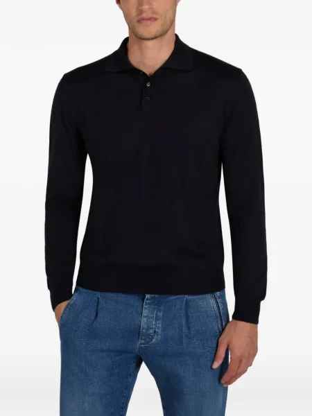 Lung tricou polo Slowear albastru