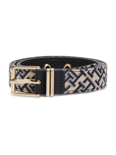 TOMMY HILFIGER Curea kitt / albastru marin / opal / auriu alb