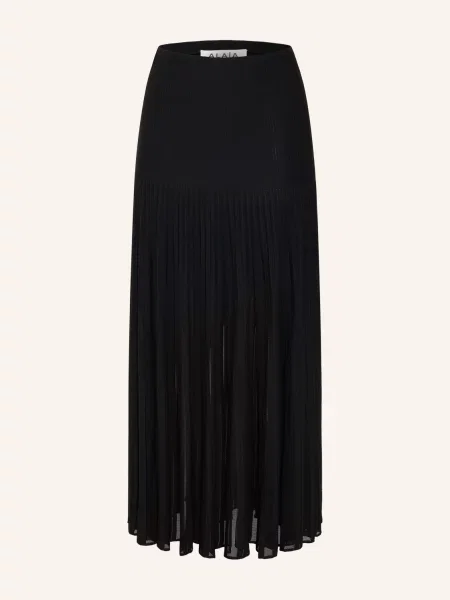 Alaïa Pletená Sukně S Plisováním černá