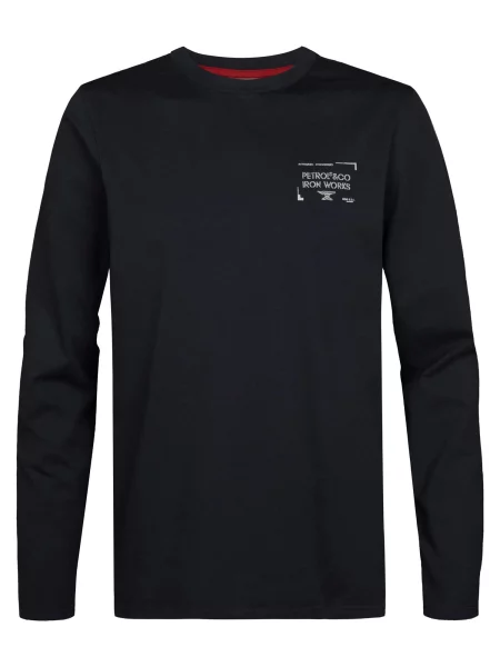 Petrol Industries Tricou albastru închis / deschis gri