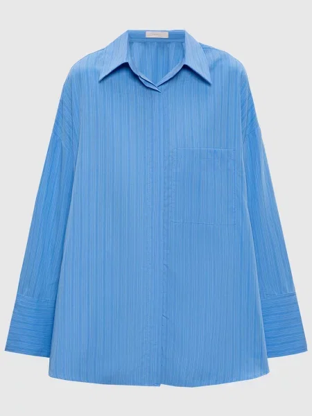 Сорочка Clemente в смужку Faithfull блакитна