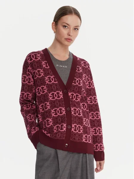 PINKO Кардиган Half Breed бордовий