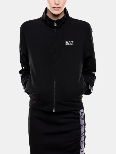 Спортивна кофта поліестер/бавовна чорний