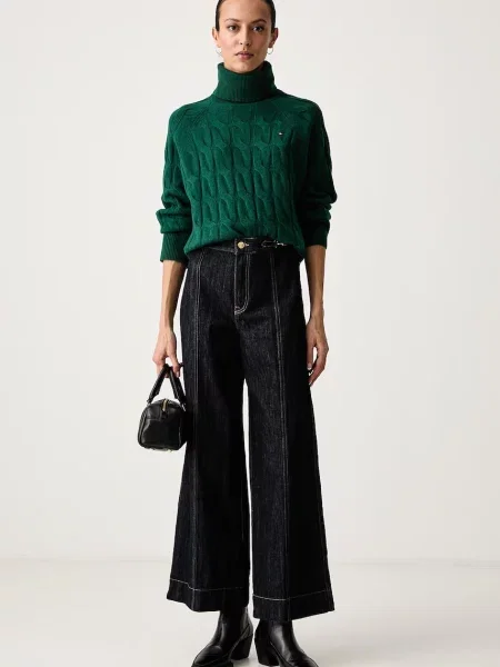 Pulover Tommy Hilfiger de lână verde