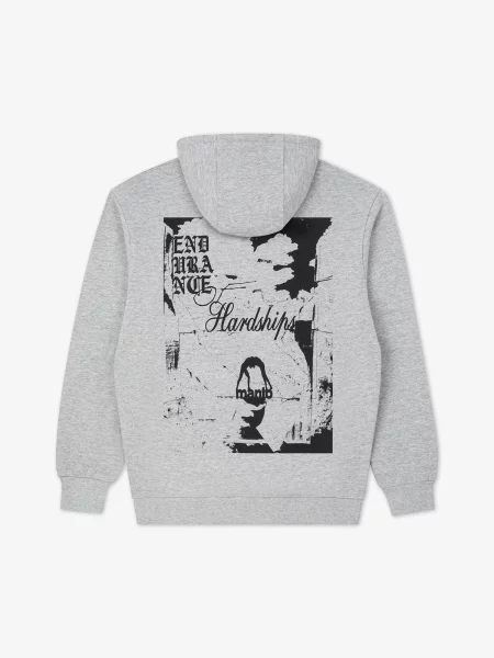 MANTO bluza z kapturem RESOLVE melanż szara