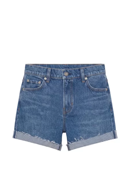 Pantaloni scurți din denim Reformation cu talie joasă albastru