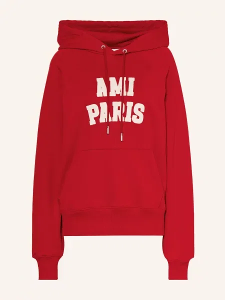 Ami Paris Mikina S Kapucí červená