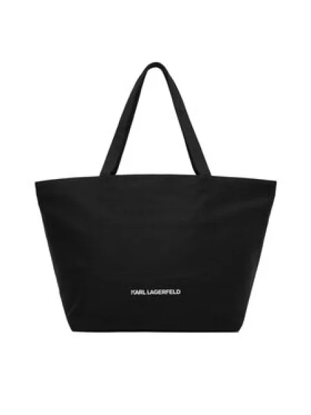 Karl Lagerfeld Shopper táska ESSENTIAL fekete / ezüst fehér